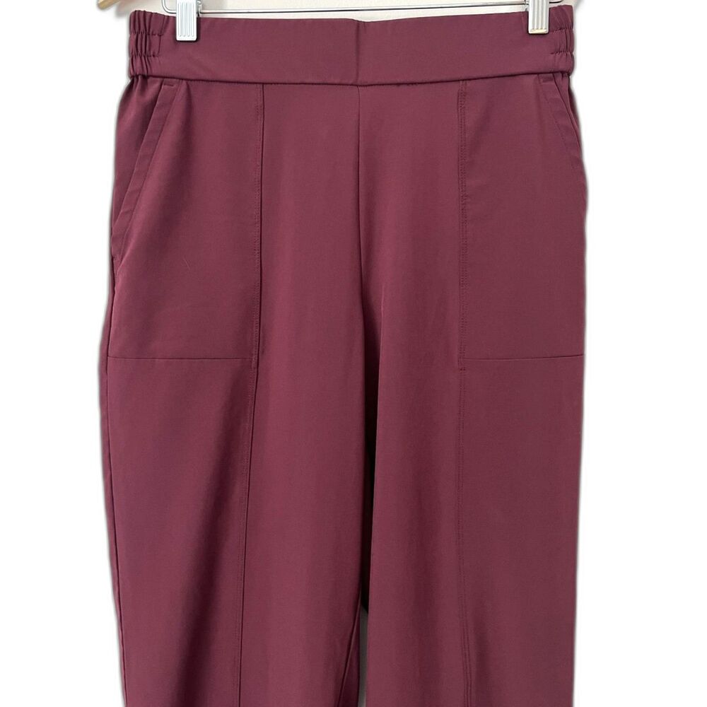 Lou & Grey Wanderweave Straight Leg Ankle Pant Medium Burgundy Travel Stretch - Picture 3 of 11